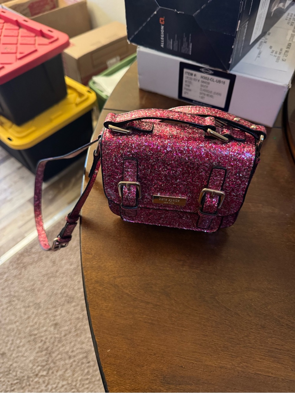 kate Spade New York 2-Way Mini Handbag Glitter Pink Shoulder bag NWOT